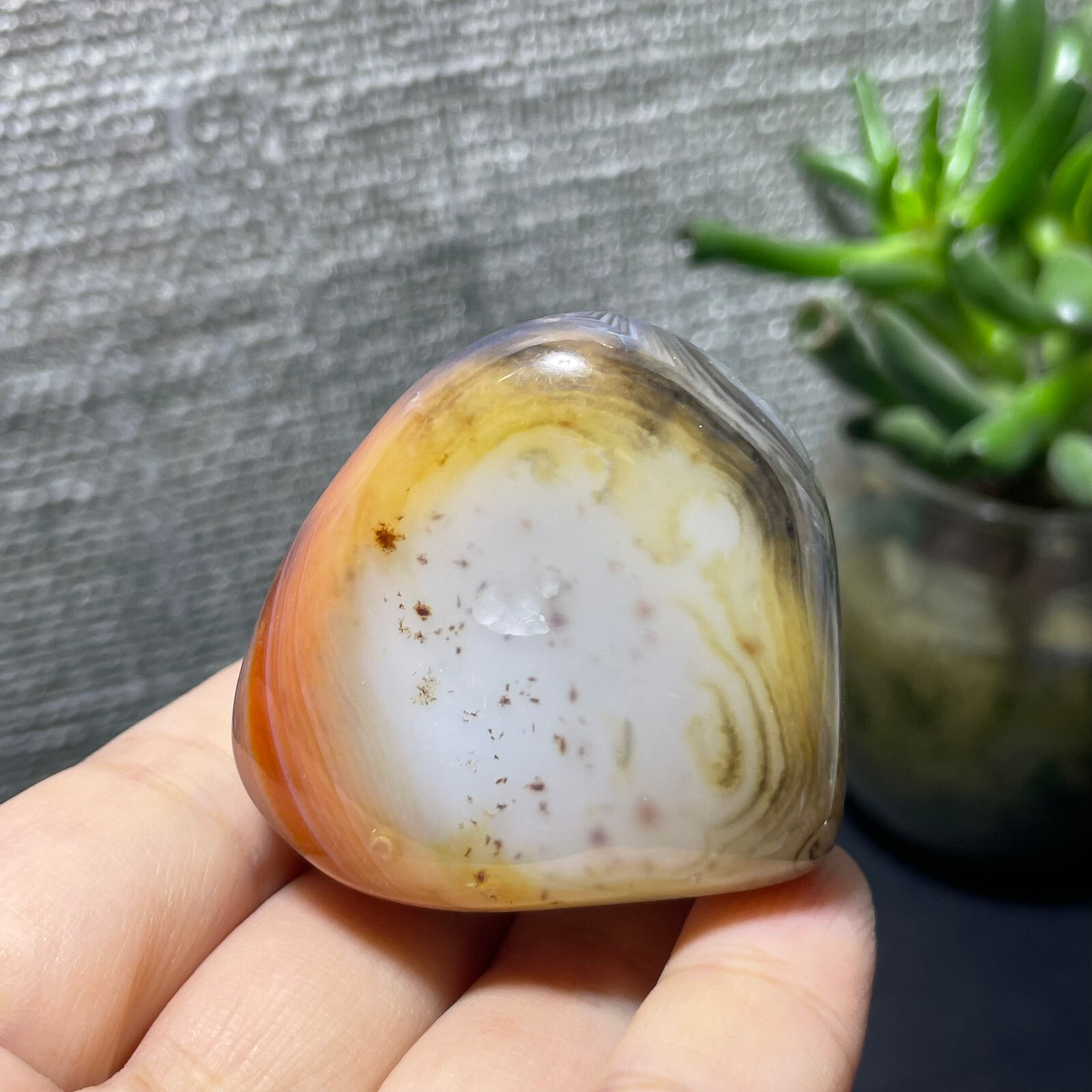80g Crazy Lace SILK Banded Agate Polished Crystal Tumbled Stone Madagascar M7712
