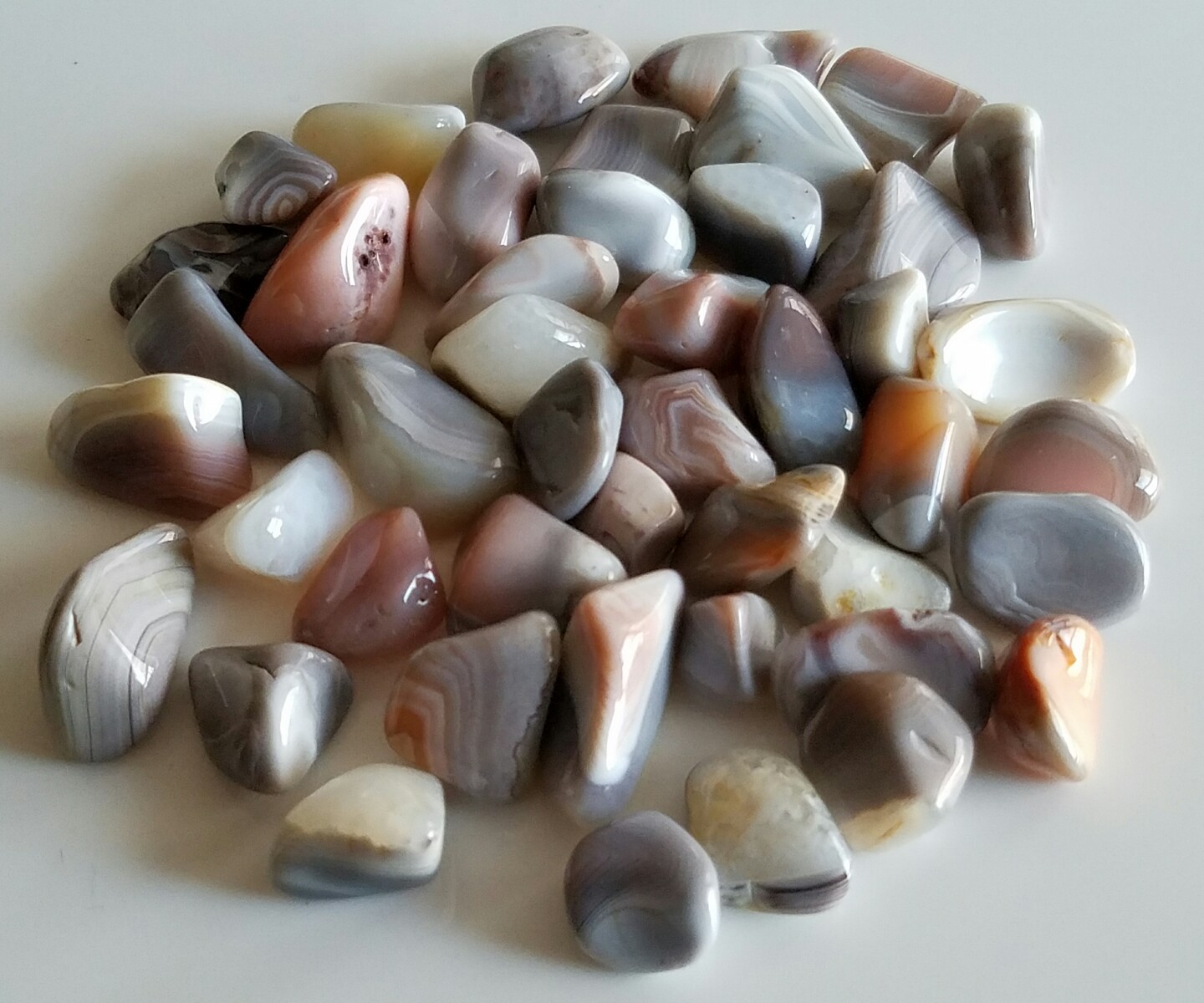 50g Tumbled Pink Botswana Agate Gemstone Crystals 15-30 Stones Rock Specimens