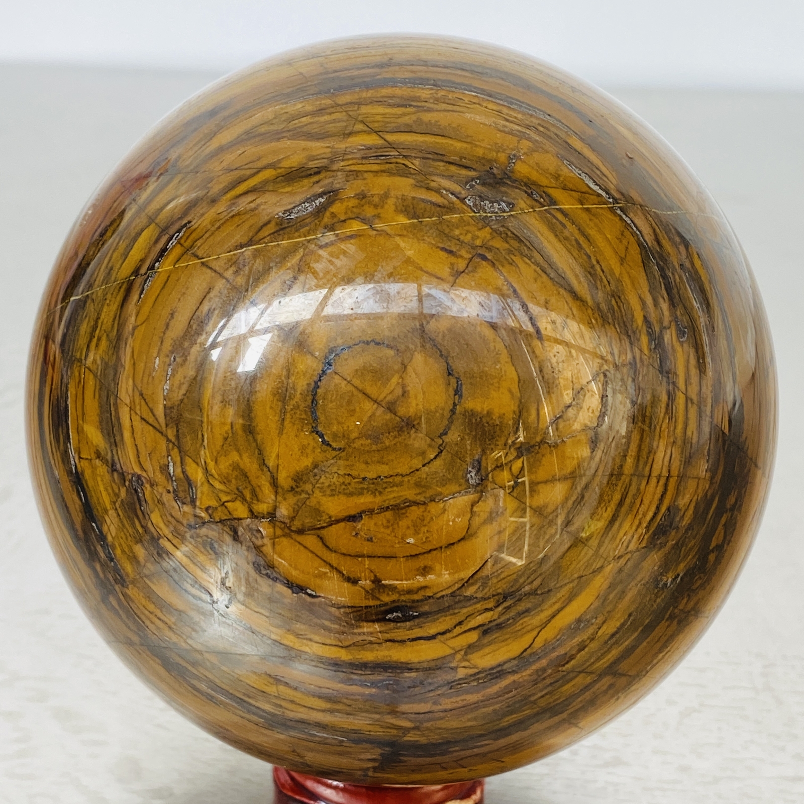 Natural Tiger Eye stone ball quartz crystal ball Reiki healing 1960G