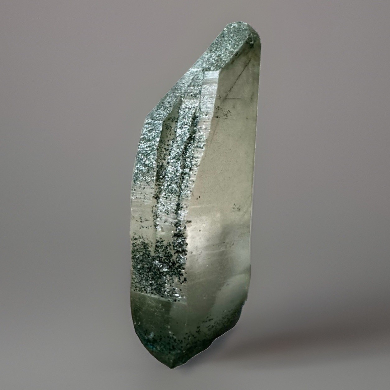 “Green Forest Canyon”Hashupi Himalaya Floater Silver-sand Phantom Quartz Crystal