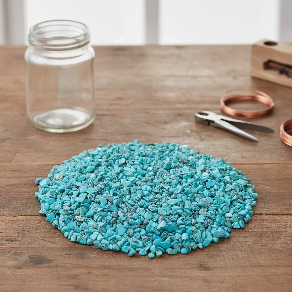 Turquoise Tumbled Chips Stone, Irregular, 1 lb, 3-15mm, Drawstring Pouch