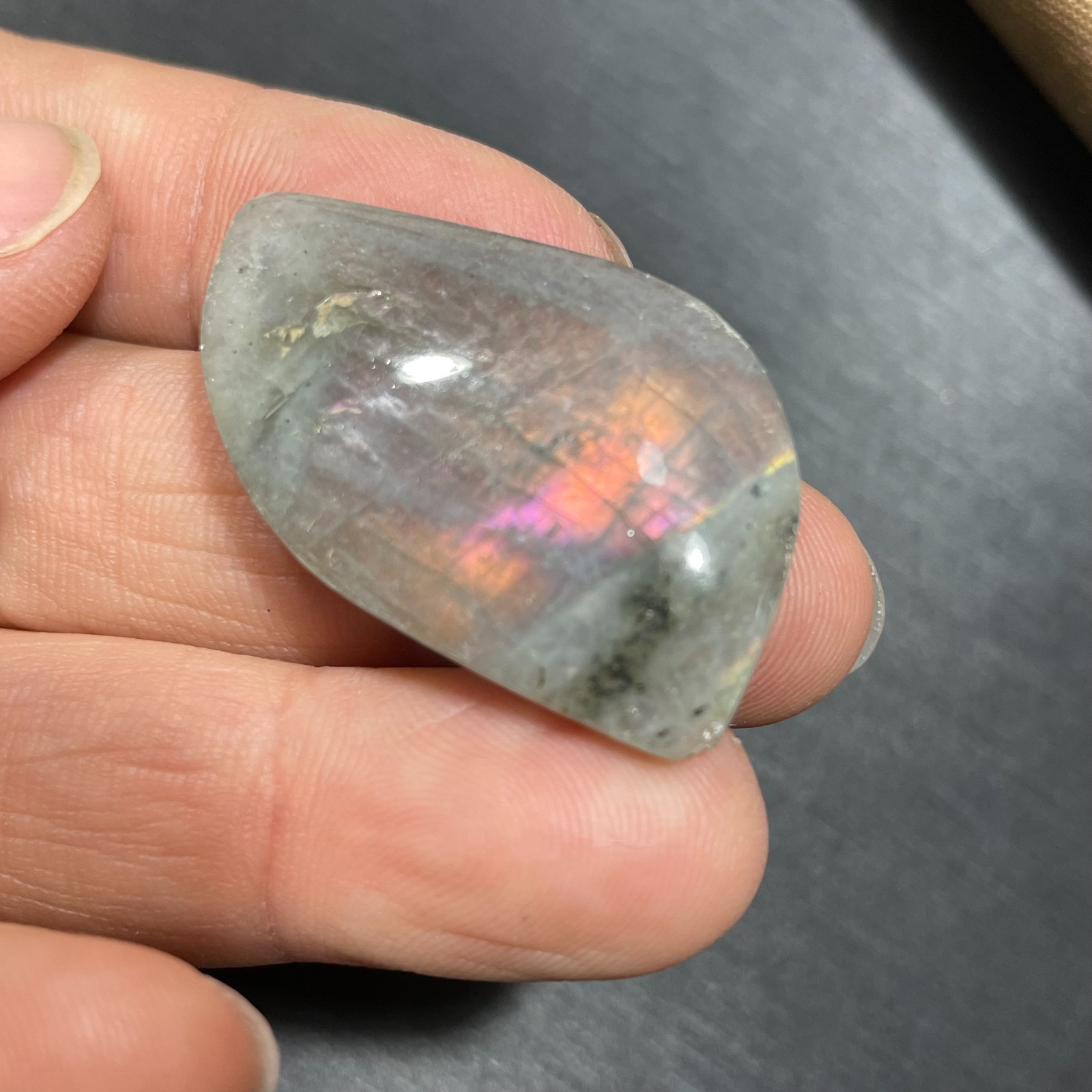 5pcs Raw NATURAL Rainbow Purple Labradorite Pendant stone Quartz Crystal