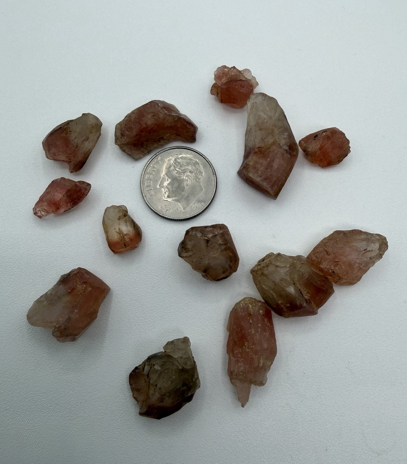 Small Rough Hematite Strawberry Quartz Lot From Kazakhstan (See Description)