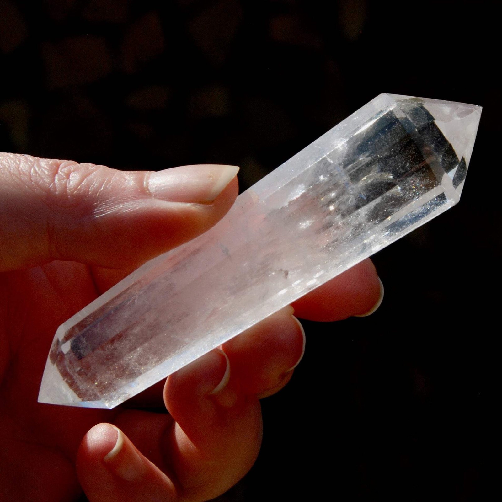 3.7″ Clear Quartz Vogel Crystal – 12 Sided Healing Wand from Brazil L1b