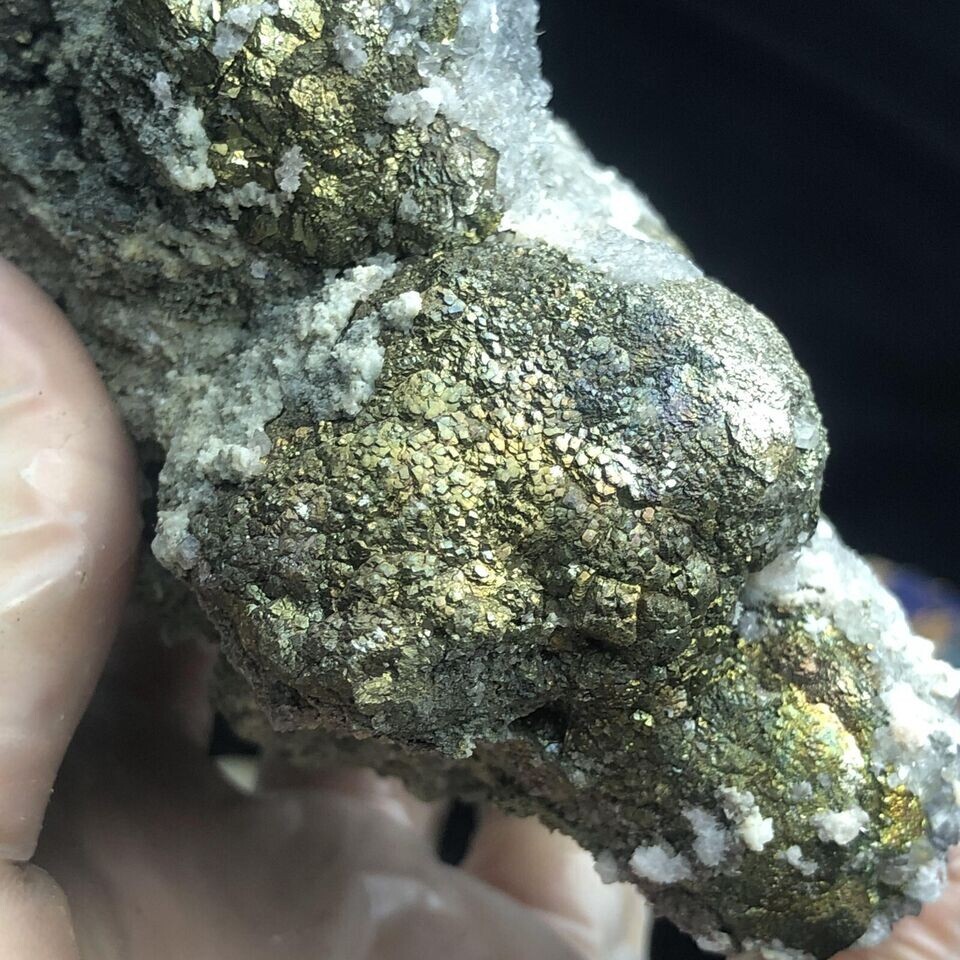 530g Rare Natural Spjerical Rainbows Pyrite & Quartz & Dolomite Mineral Specimen