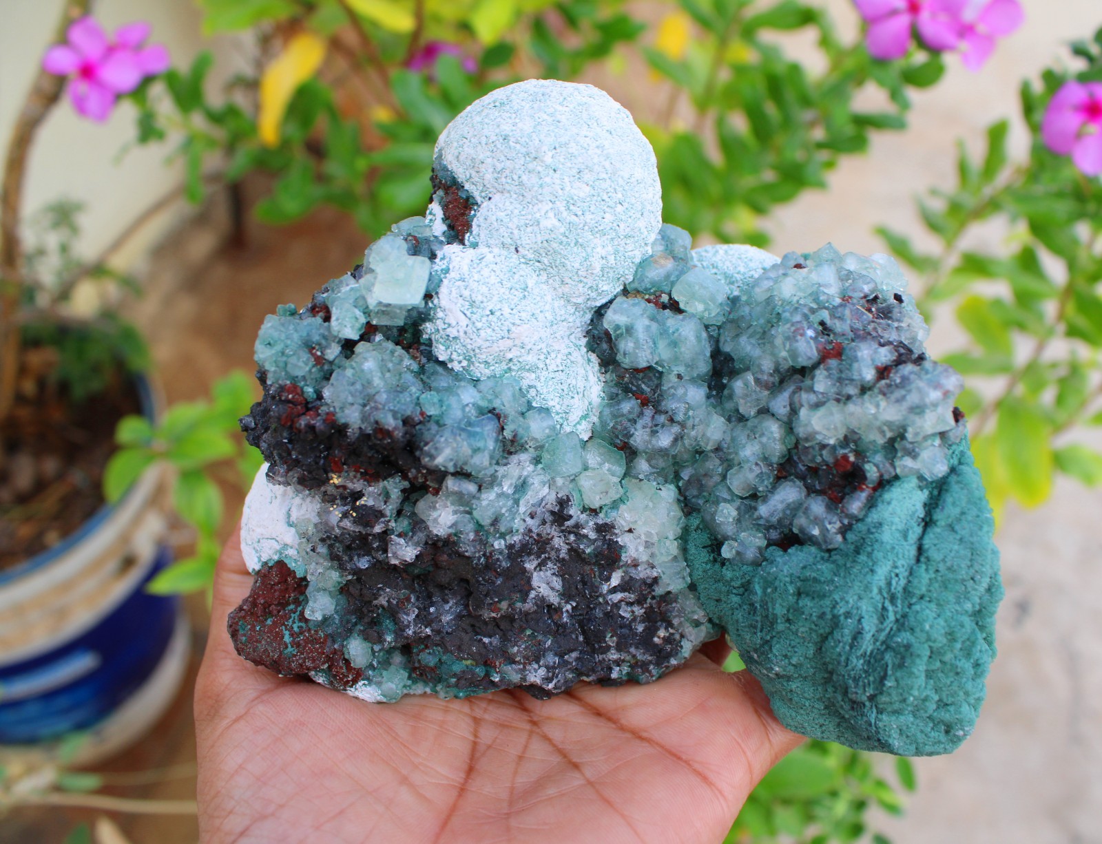 JULGOLDITE w/ GREEN APOPHYLLITE CRYSTAL , STILBITE ON MATRIX MINERALS SPECIMEN