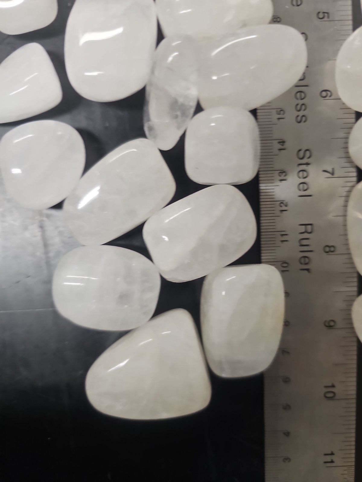Bulk 2 Pound Lot Tumbled Snow White Quartz – Large 1″ to 1-1/4″ Healing Stones