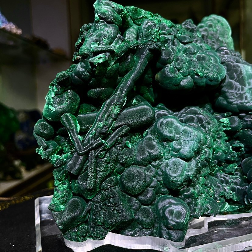 12LBNatural Raw Botryoidal Malachite Cluster Rough Green Mineral Specimen With C