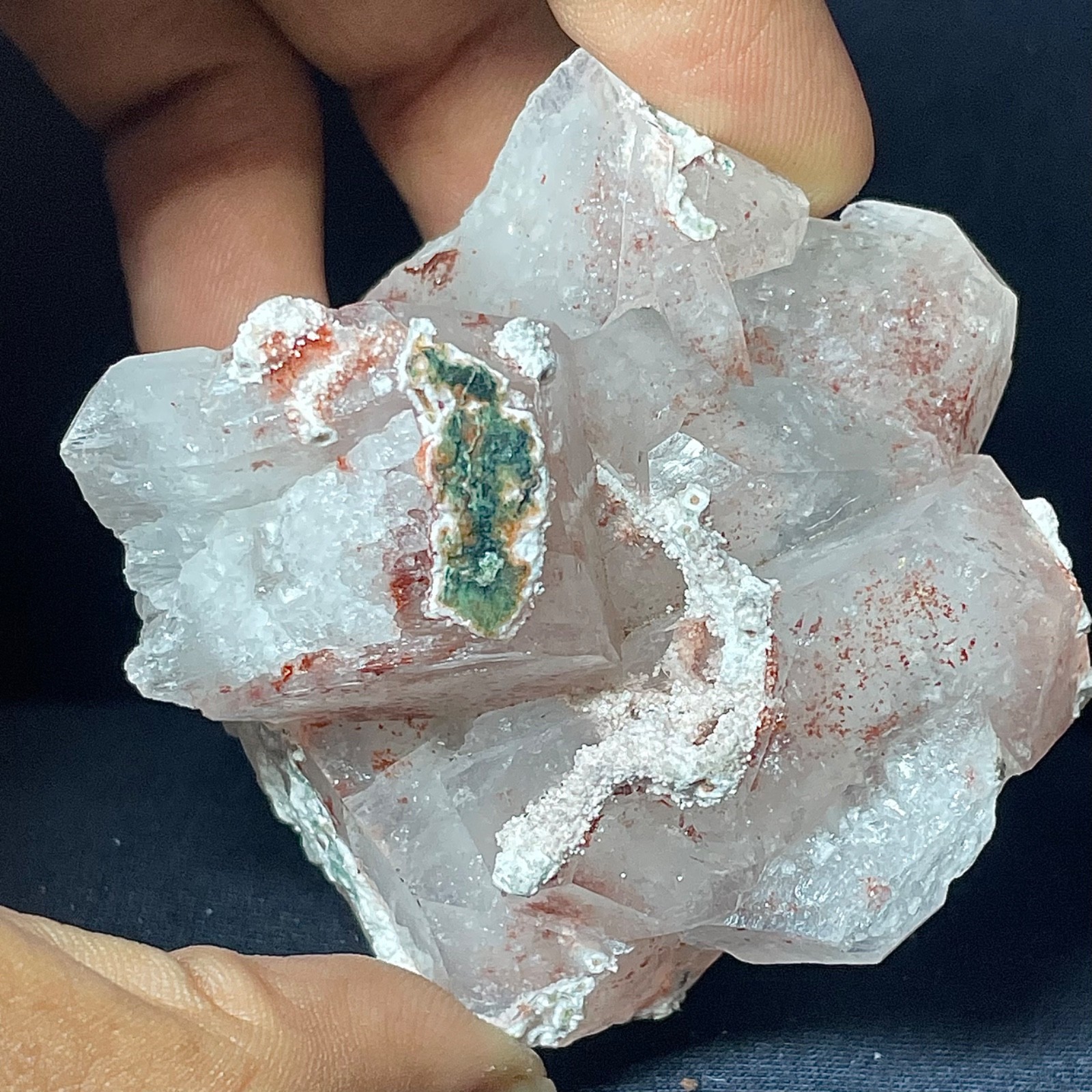 Natural red Apophyllite crystal specimen 146 gr 6.6×7.5×5.5 cm video