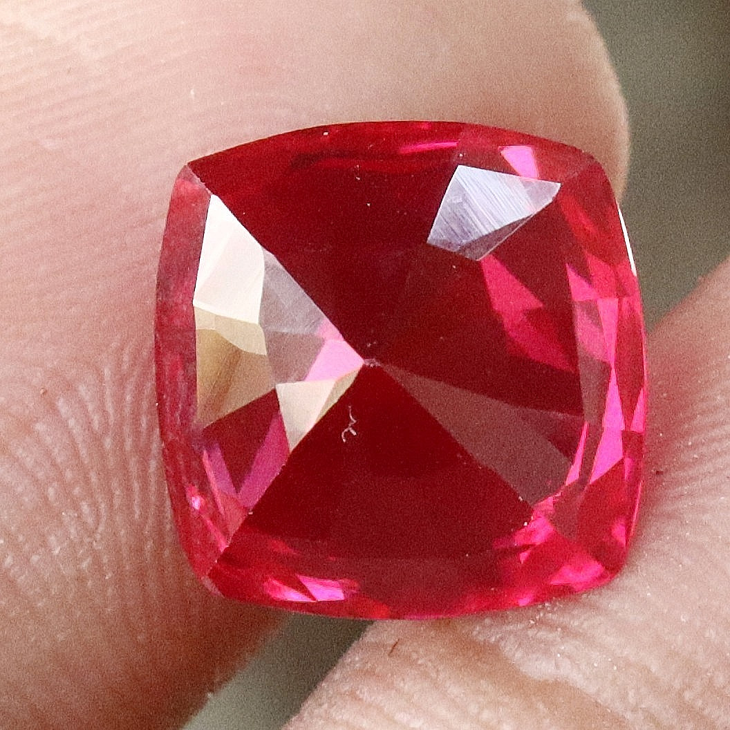 Natural Red Ruby 9.35 CT Cushion Cut Certified Loose Gemstone