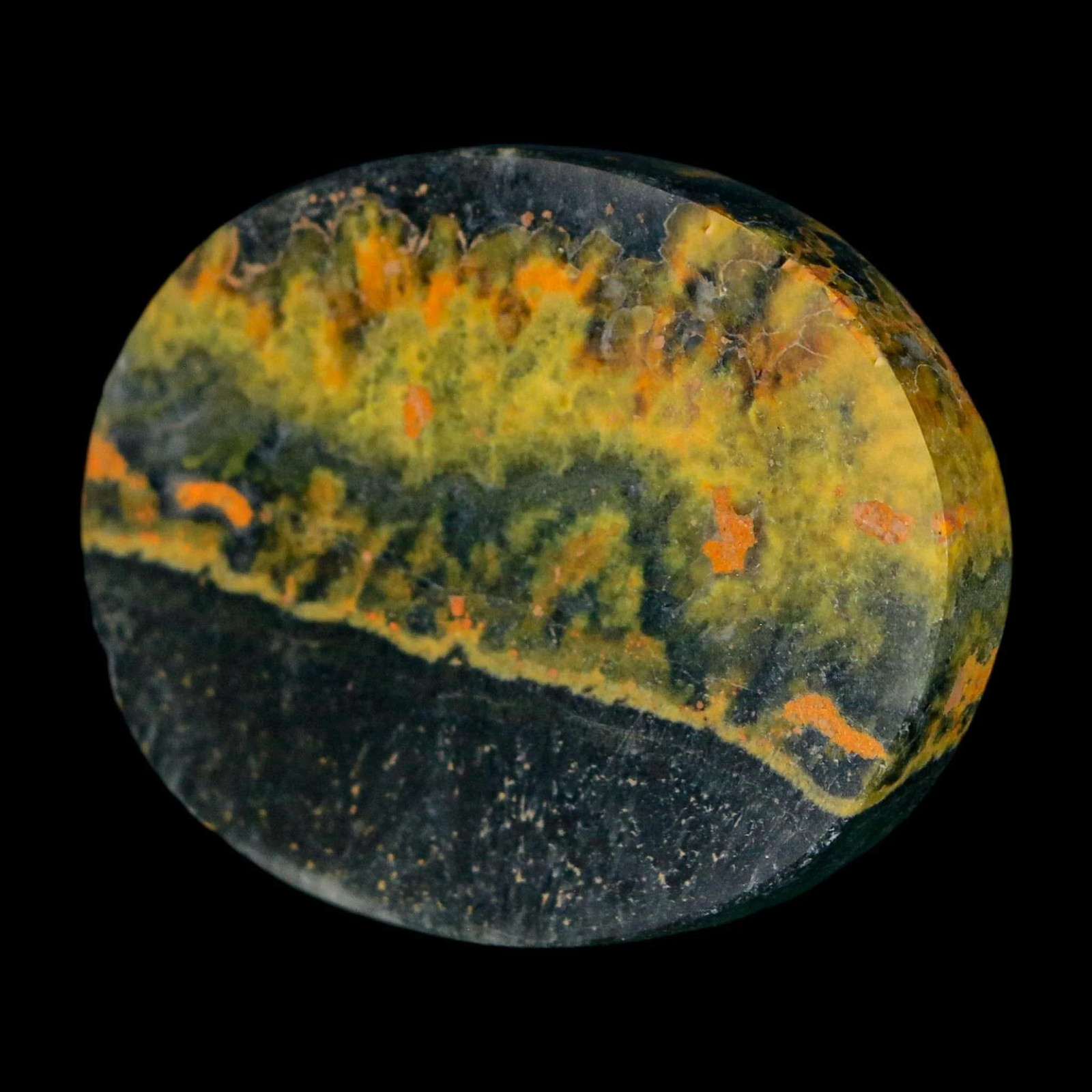 1.8″ Bumblebee Jasper Natural Polished Mineral Palm Stone Java Indonesia