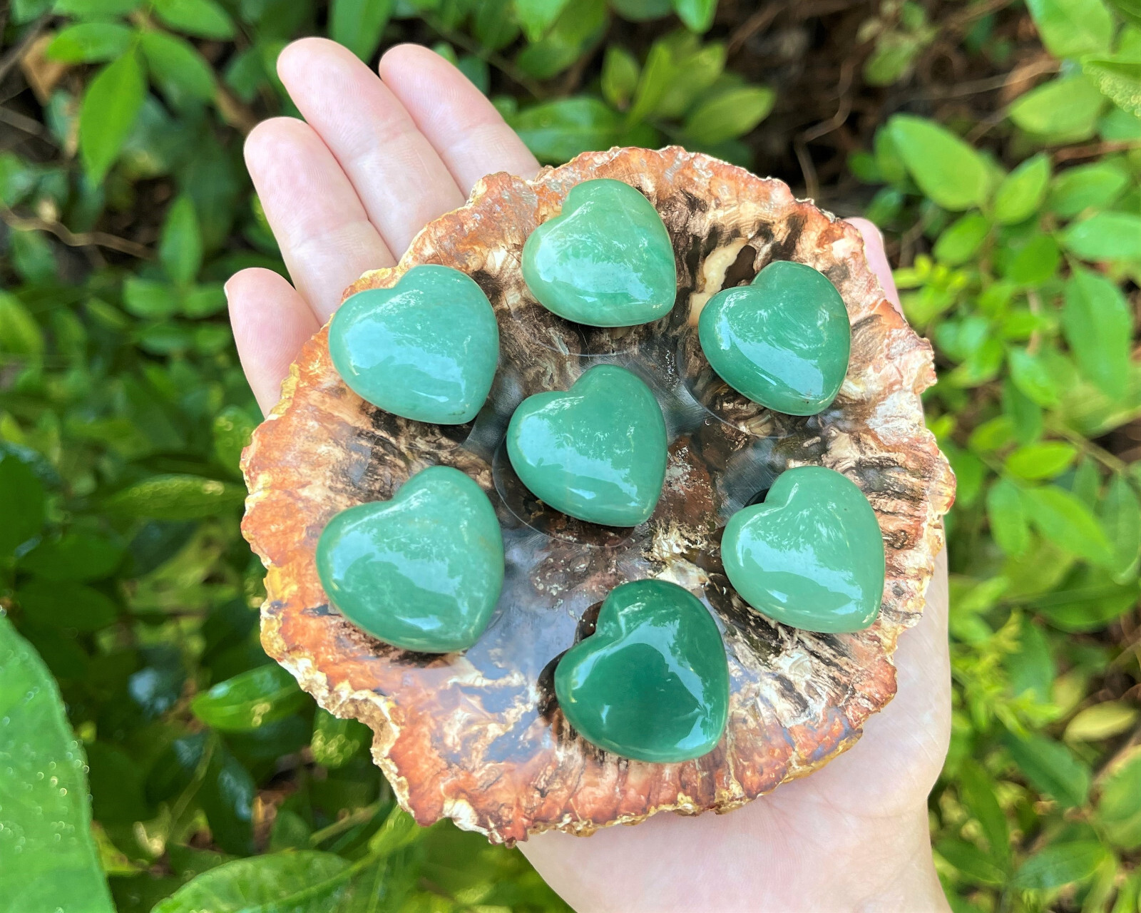 Green Aventurine Heart: 1″ (Crystal Heart, Puffed, Stone Heart, Gemstone Heart)