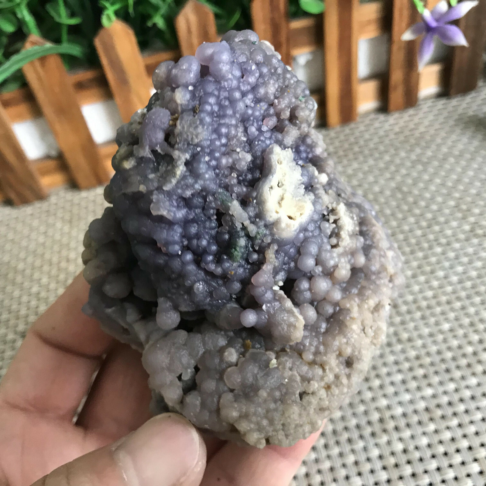 314g Natural green chalcedony grape agate crystal specimen Indonesia 8704