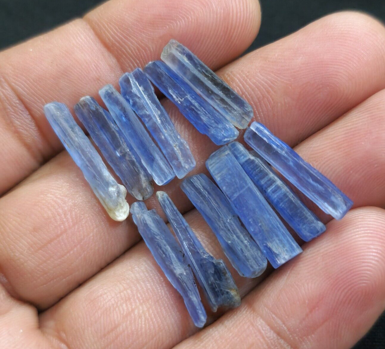 Gorgeous Blue Kyanite Raw Shards 12 Piece Lot Rough 18-20 MM For Jewelry Making