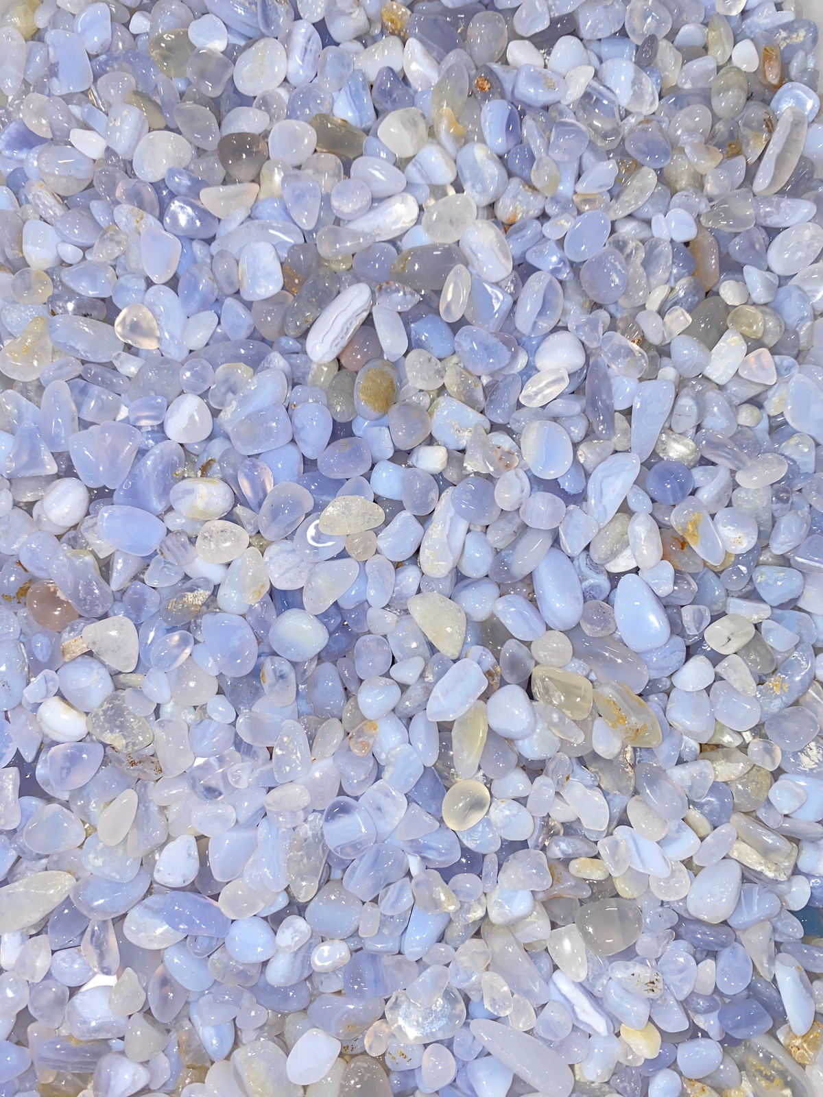 Bulk 1lbs Bag of Agate – Blue Lace Agate Polished Chips, Gemstone Chips