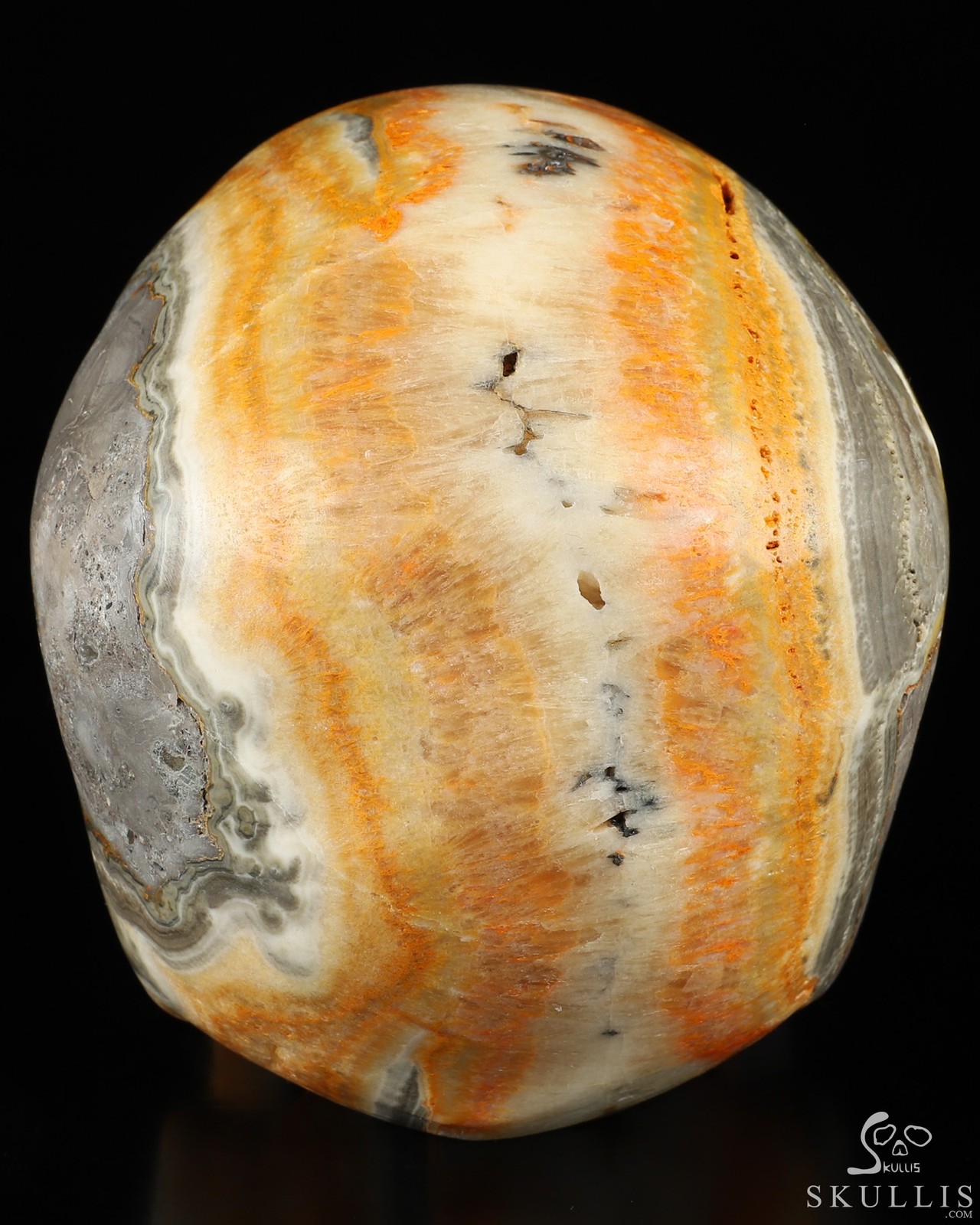 Gemstone Super Realistic! Lifesized 7.0″ Bumble Bee Jasper Crystal Skull