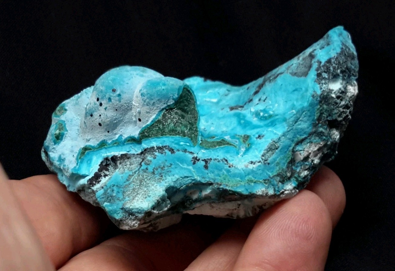 3″ CHRYSOCOLLA on MALACHITE from the Democratic Republic of Congo