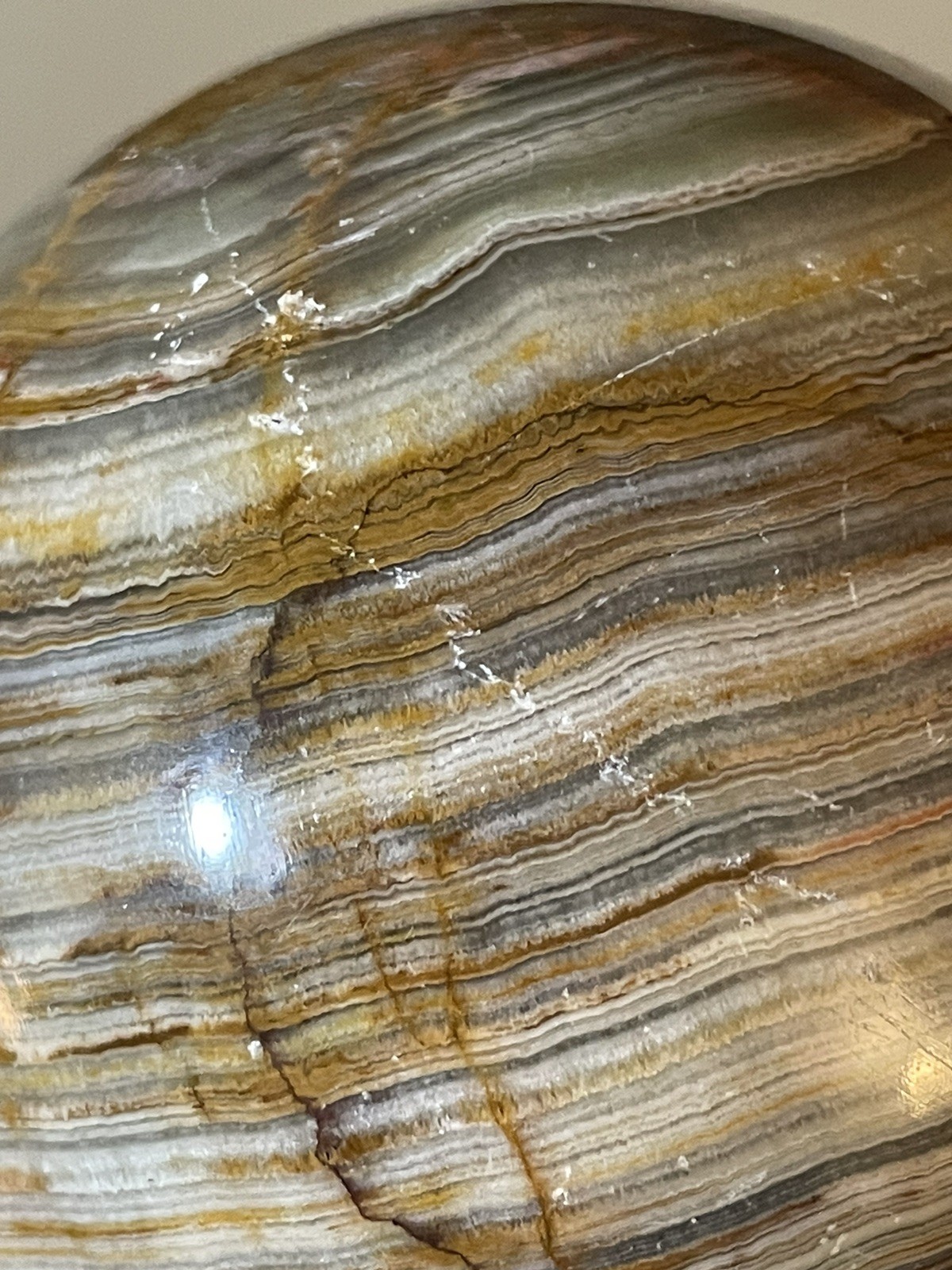 Polished Multicolored Banded Onyx Sphere Educational Specimen *See Photos/Notes*