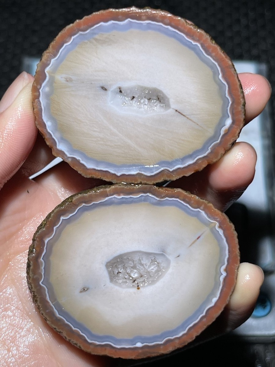 1Pair Rough Unpolished China Agate Achat Nodule Xuanhua VERY RARE 120g 80