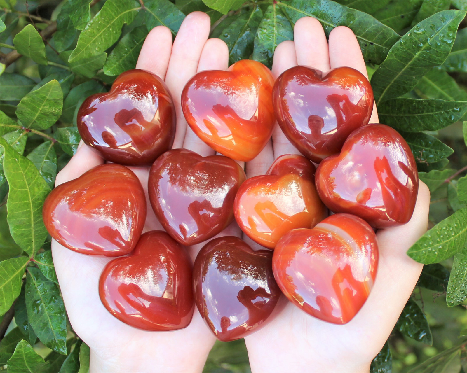Carnelian Heart Stone: LARGE 1.5 – 1.75″ (Crystal Gemstone Heart, Palm Stone)