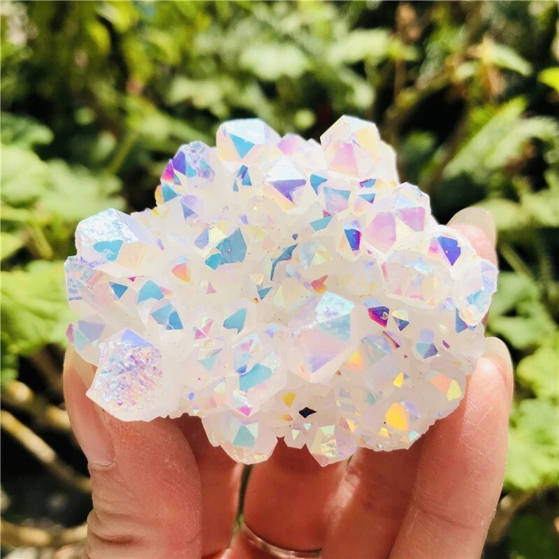 Angel Aura Quartz Crystal Cluster Healing Reiki Home Office Car Decor Ornament