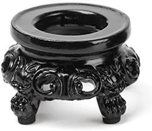 Black Wooden Display Stand for Crystal Sphere Quartz Ball Holder Hollow