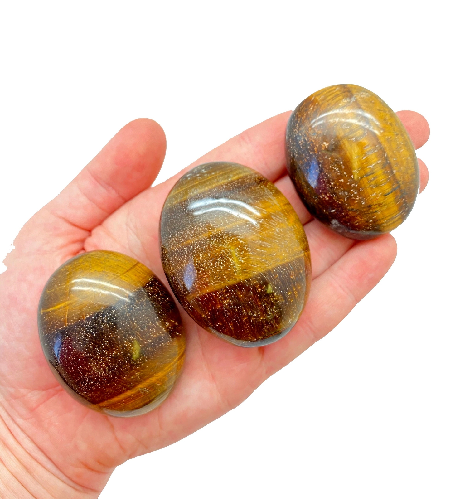 Tigers Eye Worry Stone – Natural Tigers Eye Palm Stone from South Africa