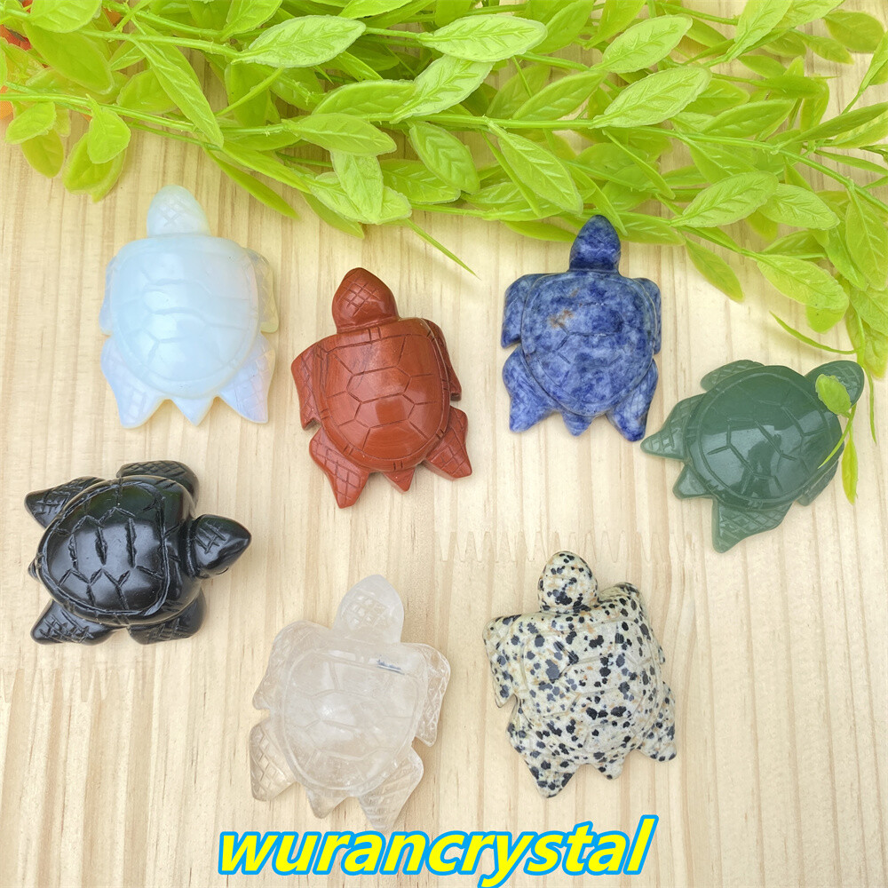 A+ Opalite Quartz Turtles Skull point Hand Carved Crystal Healing Decoration 1pc