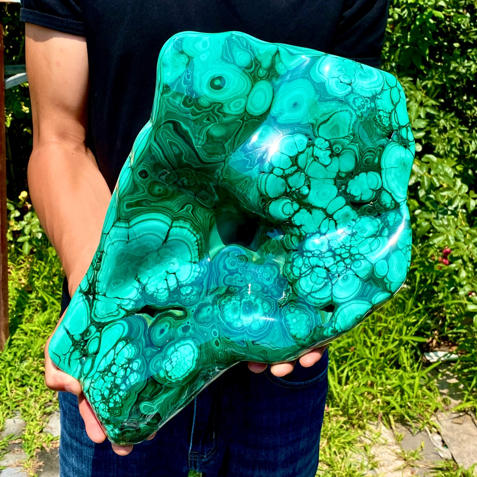59.39LB Natural chrysocolla/Malachite transparent cluster rough mineral sample