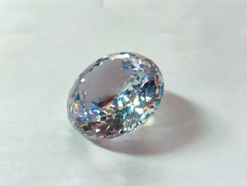 50 Ct+ Flawless Natural Combodian White Huge Zircon Round Cut Loose Gemstone