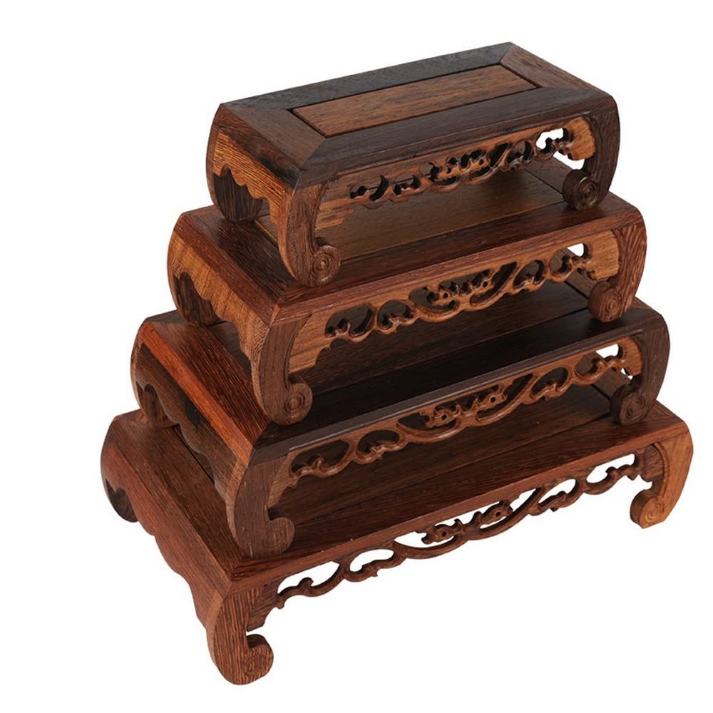 Oriental Furniture Display Stand Wooden Rosewood Carved Base Rectangular Vase…