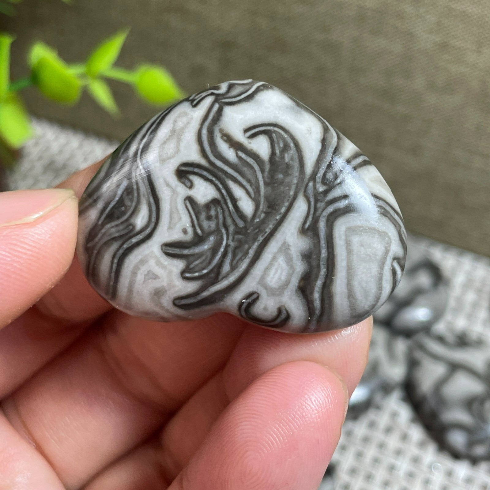 1pc Wholesale Picasso Jasper Carved Polished Heart Stone Healing Crystal Mineral