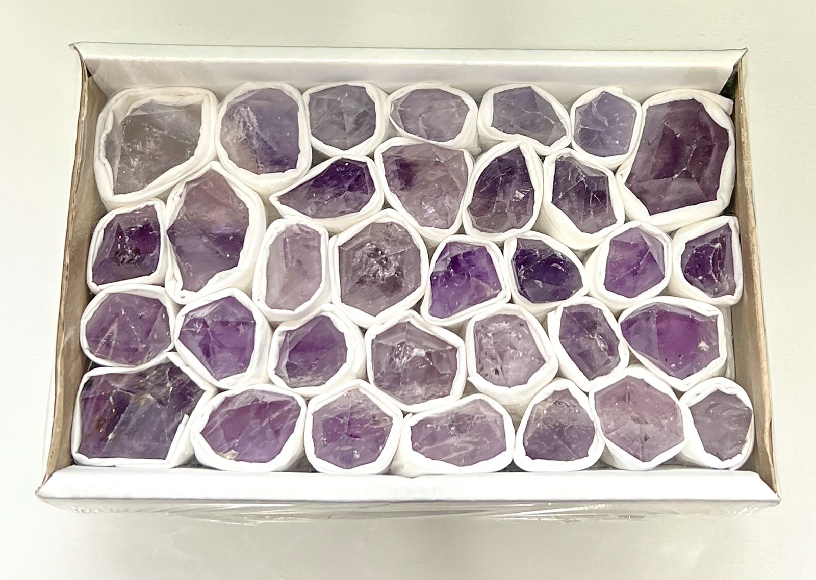 Wholesale Lot 1 Box Natural Amethyst Root Rough Point Crystal Healing Energy