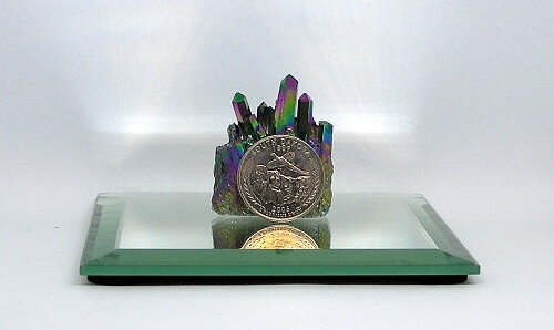 Natural Crystal Point Quartz Specimen, Titanium CVD 40 X 34 X 15 mm, 0.7 Oz