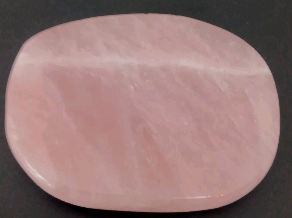 Rose Quartz Cabochon Shaped Polished White Stripe Display Or Cabochon