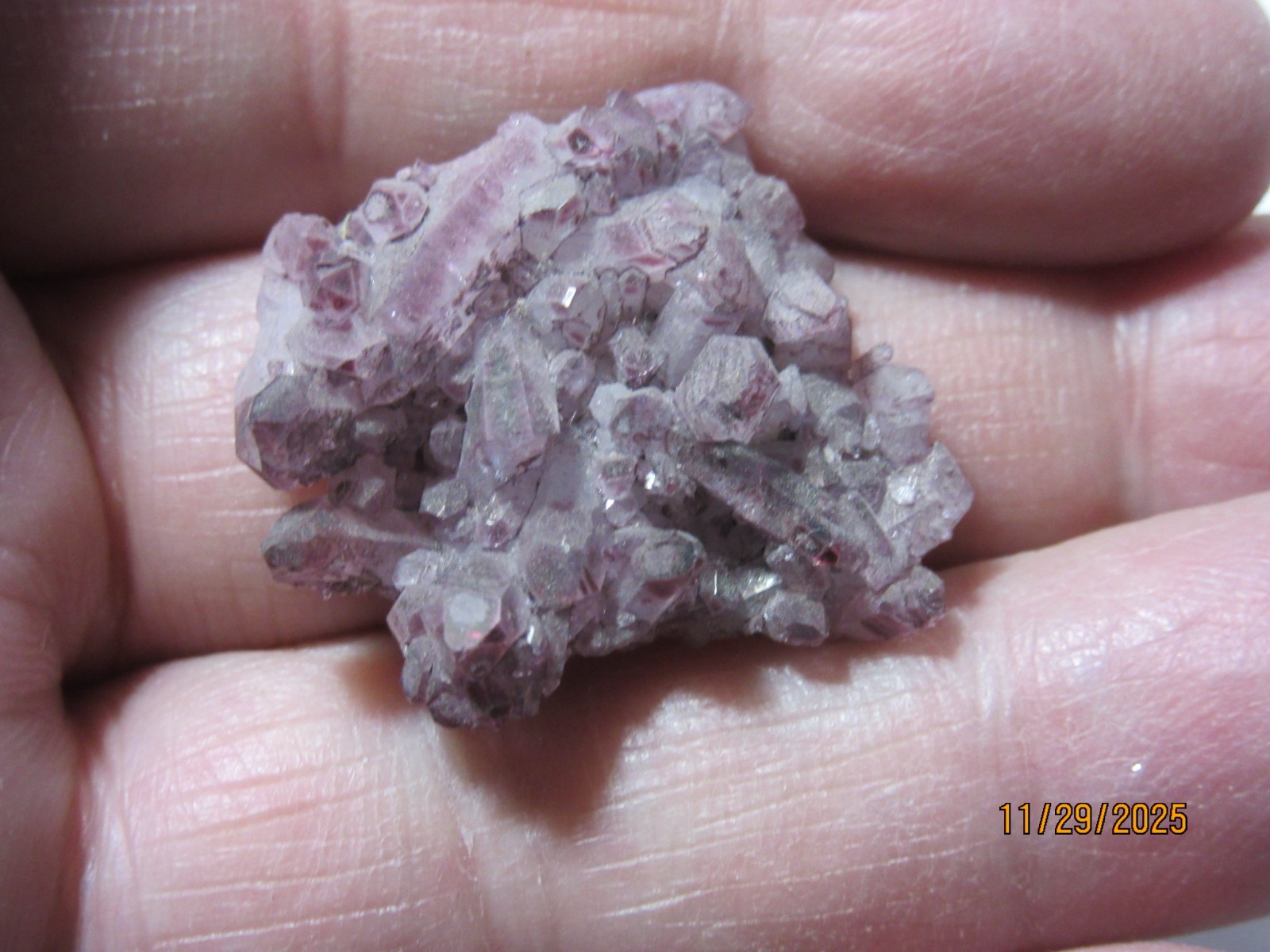 Rare Raspberry Aura Quartz 1 1/8 Inch Cluster Collectible RAQCC-4