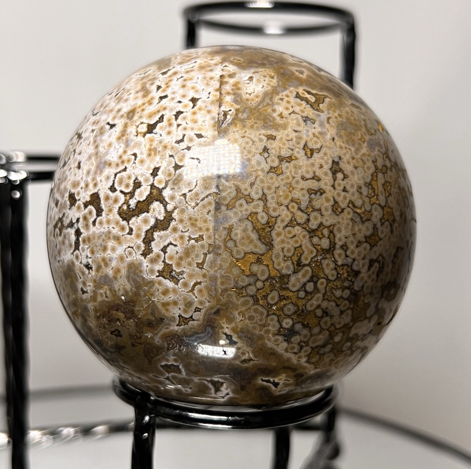 Ocean Jasper 3 Piece Sphere Set with Holder 63mm-67mm -See Pics for Measurements