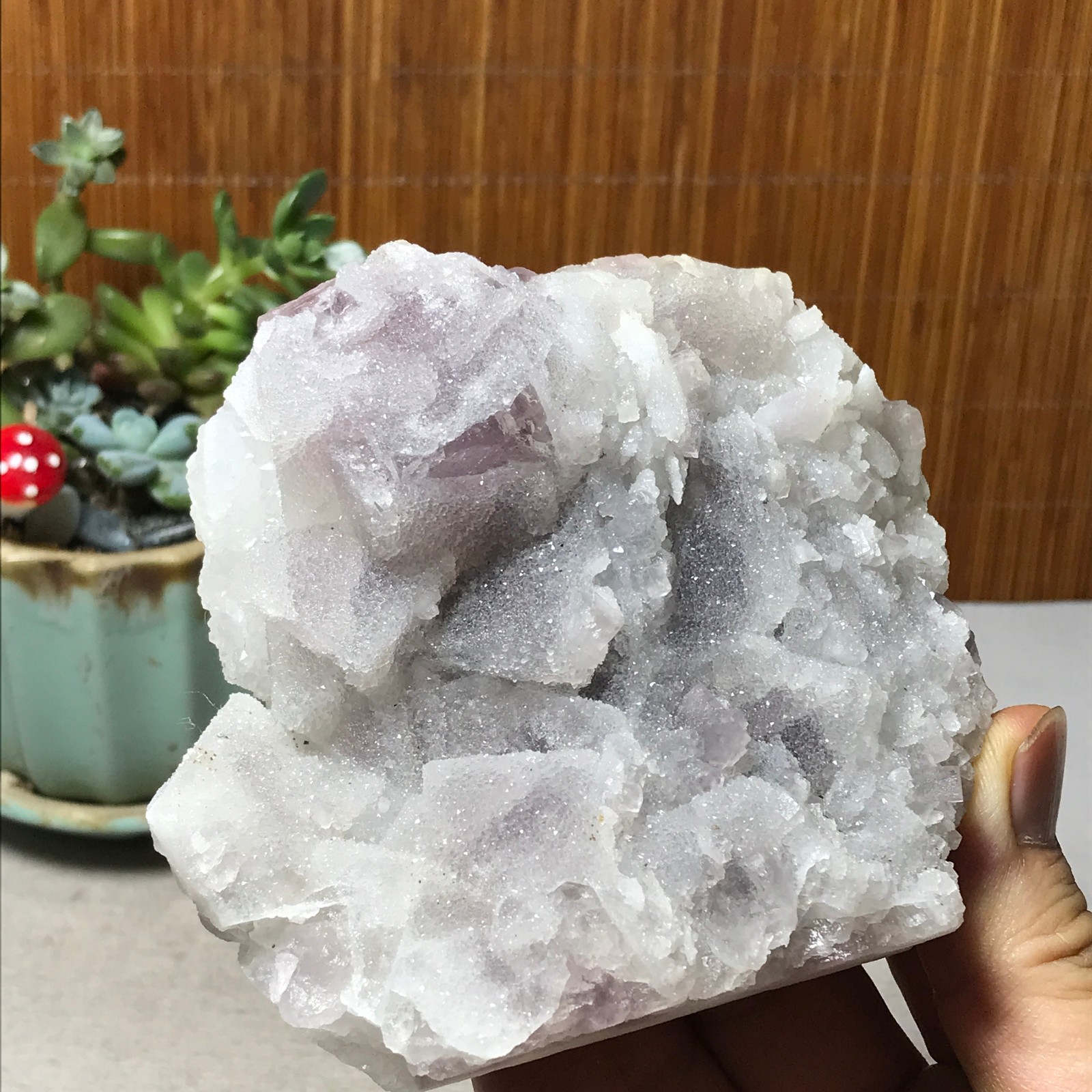 115-85-36mm Natural Light purple calcite fluorite Mineral Specimen 439g A6068