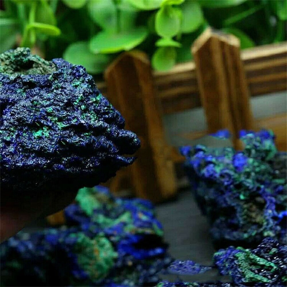New Azurite Malachite Geode Crystal Natural Mineral Specimen Reiki Healing Stone