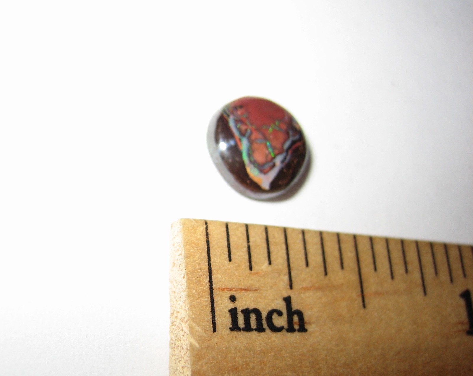 8mm POLISHED ROUND BOULDER OPAL CRYSTAL STONE CABOCHON FROM AUSTRALIA 1.65cts *1