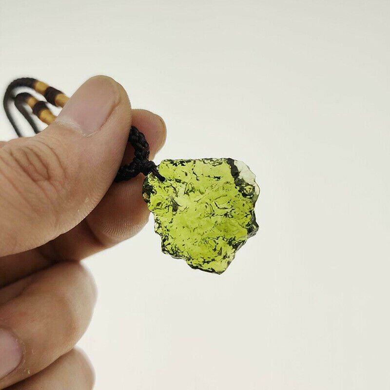 Natural Green Gem Moldavite Meteorite Impact Pendant Necklace Chakra Healing