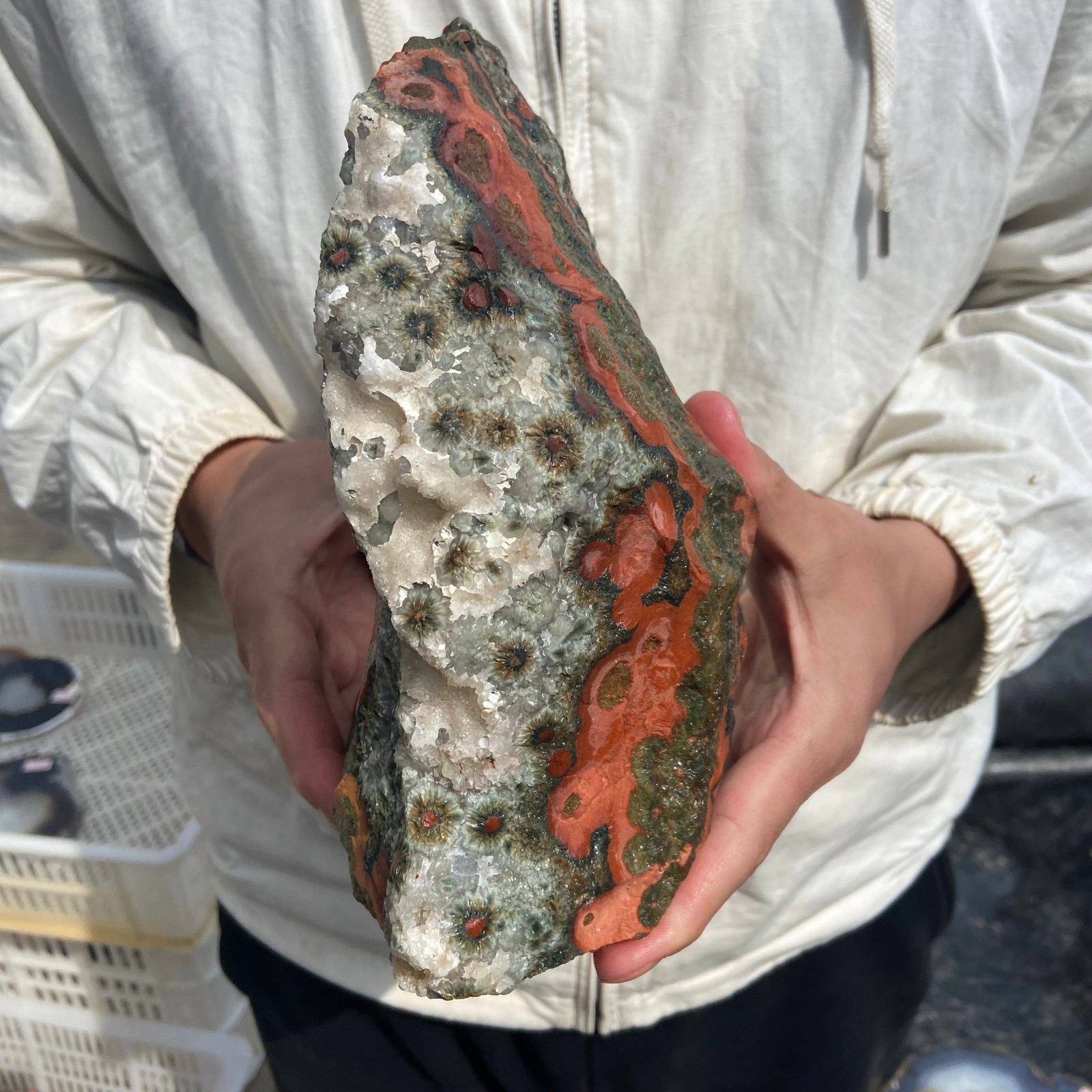 8lb Rare Natural colourful ocean jasper quartz crystal rough mineral specimen