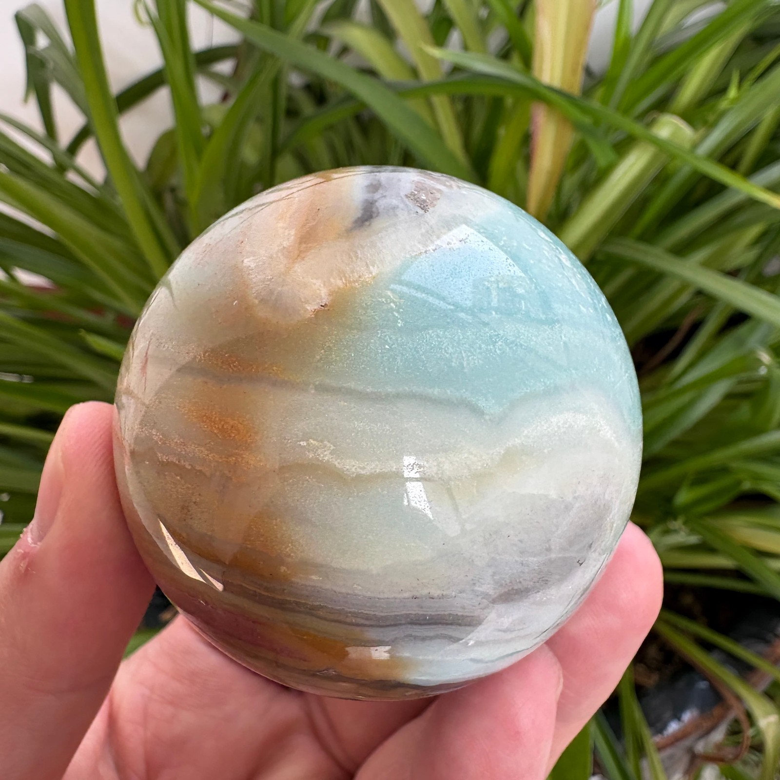 Natural Amazonite Sphere 2.3″ 0.6 lb Crystal Ball Healing