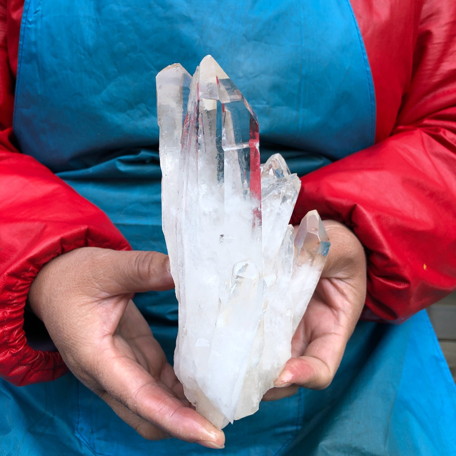 2 pieces 4.99LB Natural Transparent White Quartz Crystal Cluster Specimen 3519