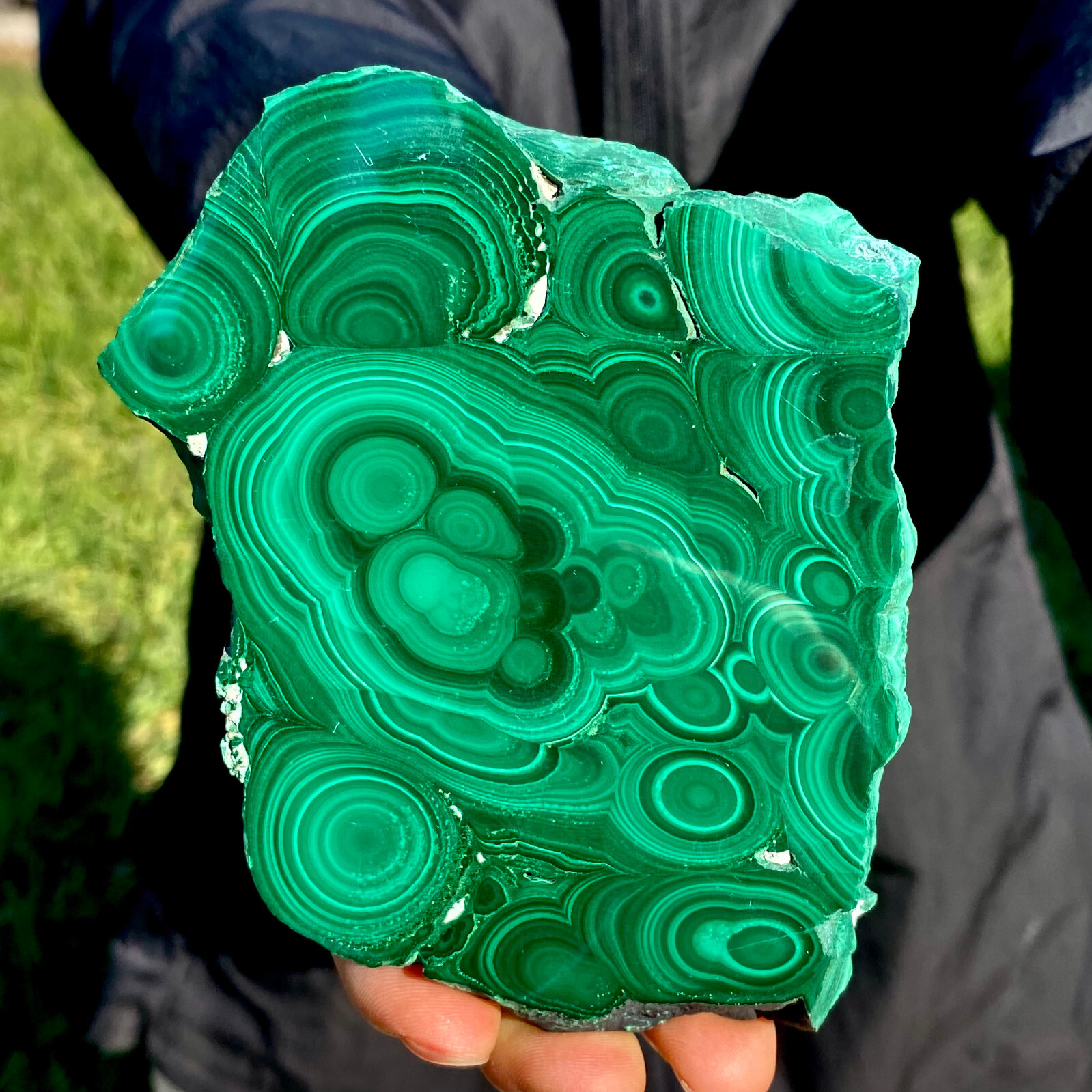 1.92LB A Pair Natural malachite slice quartz crystal luster mineral specimen
