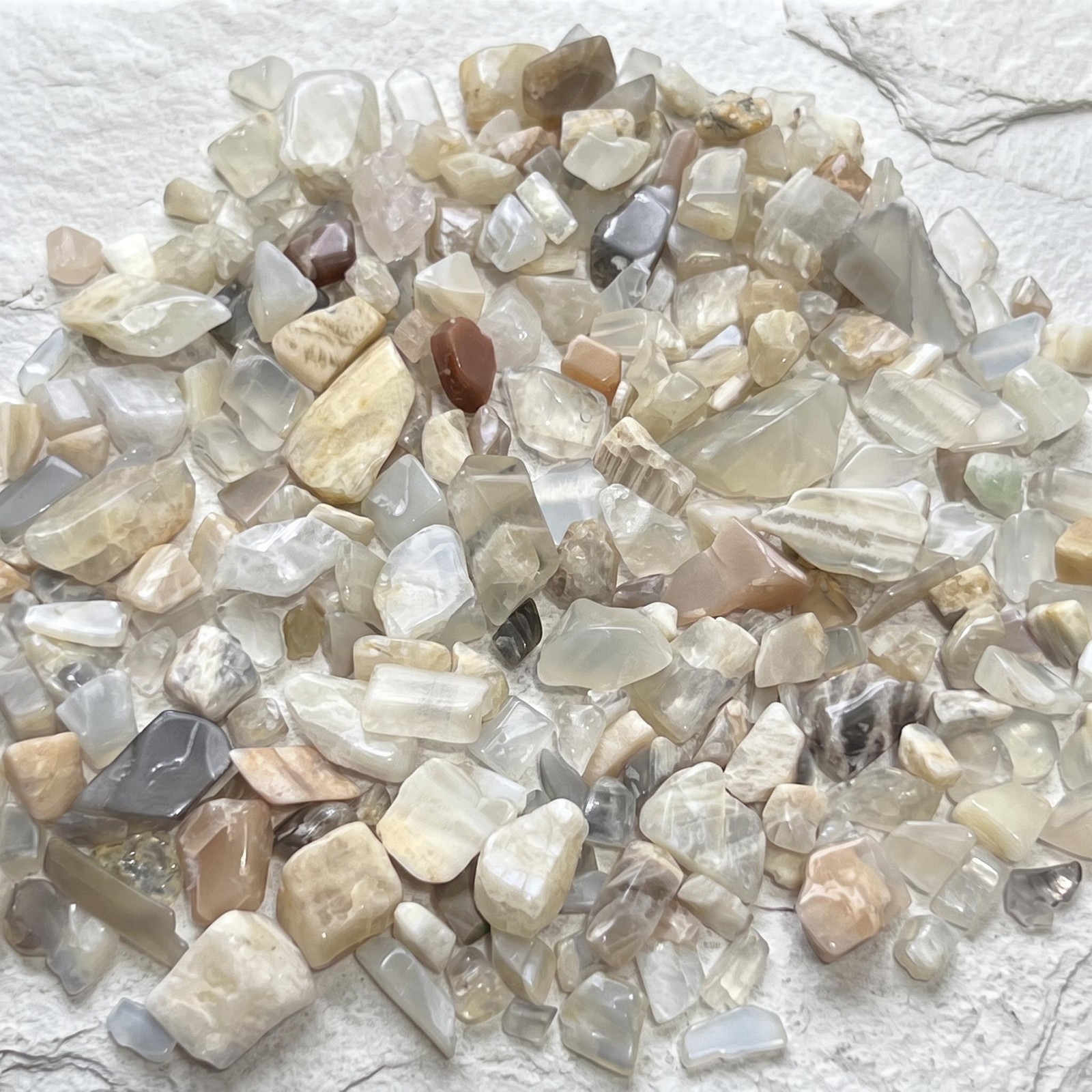 Small Mixed Moonstone Crystal Tumbled Stones (By The Ounce or Pound)