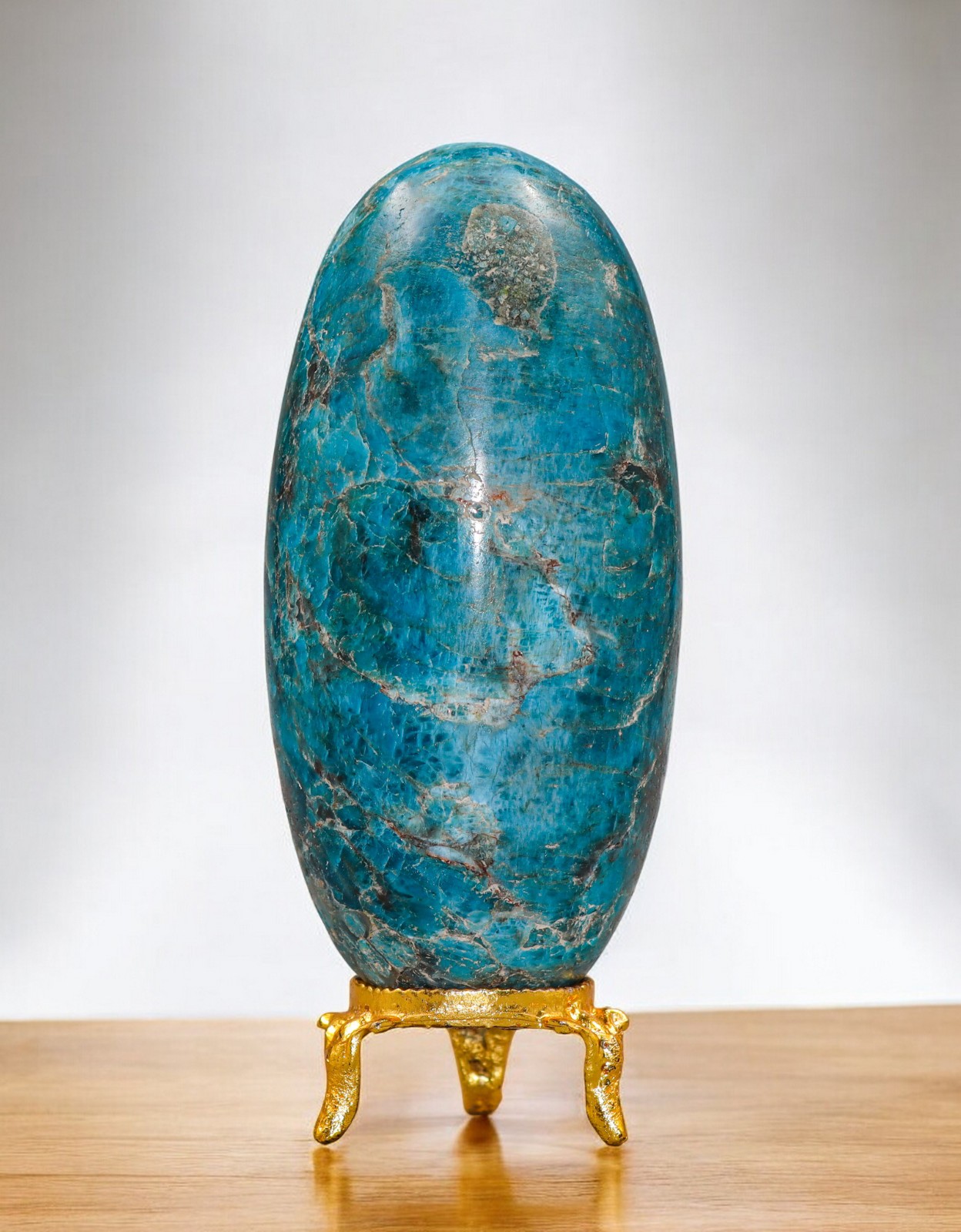 100MM Blue Apatite Brilliant Crystal Mineral Specimen Crystal Decor Stone Lingam