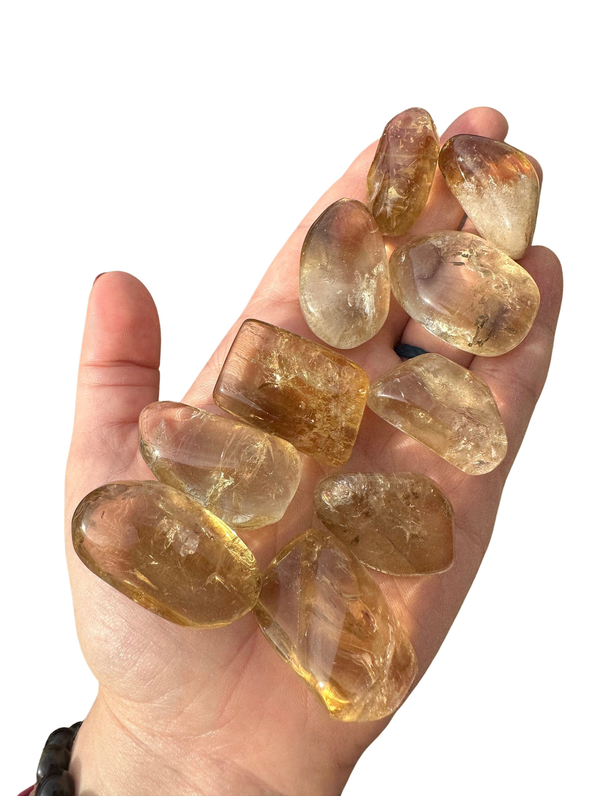 Natural Citrine Crystal Light (Grade AB) Natural Citrine Tumbled Stone, Zambia