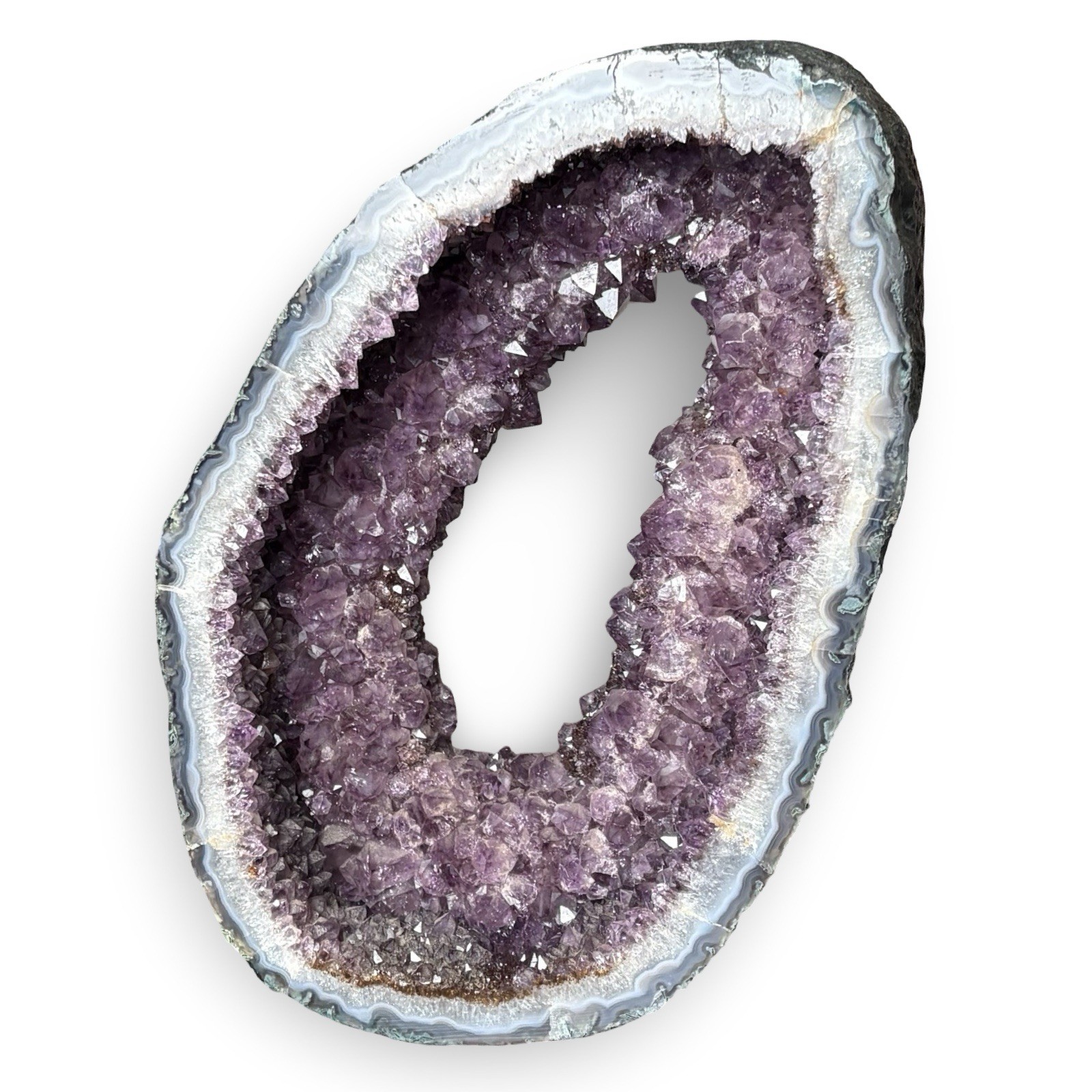 Vintage 15lb Amethyst Geode Crystal Cluster 12x7x4” Purple Druzy Portal Cathedra