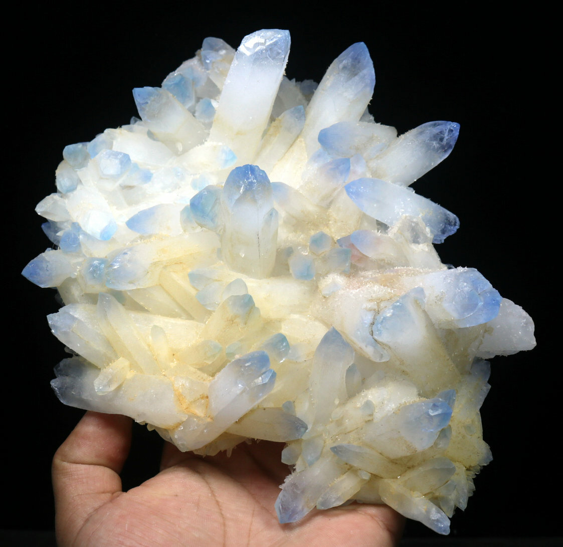 2.45 lb Rare Beatiful Blue Tibetan Ghost phantom Quartz Crystal Cluster Specimen
